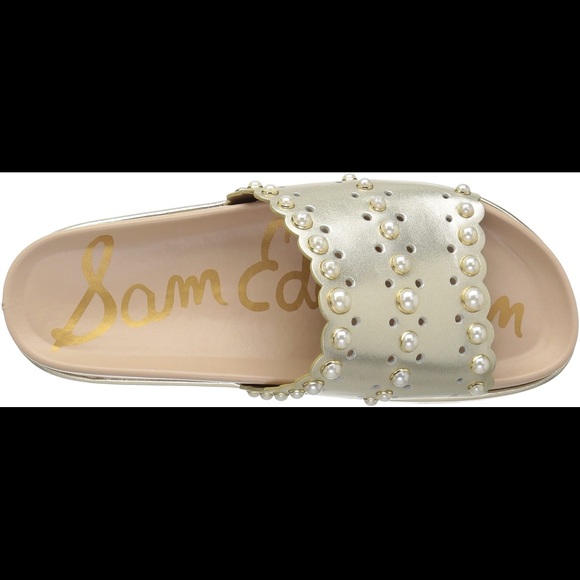 Sam Edelman Sera Slide Jute Metallic Leather Slip On Sandal - Picture 5 of 16